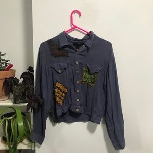 Unique shirt with patterned patches